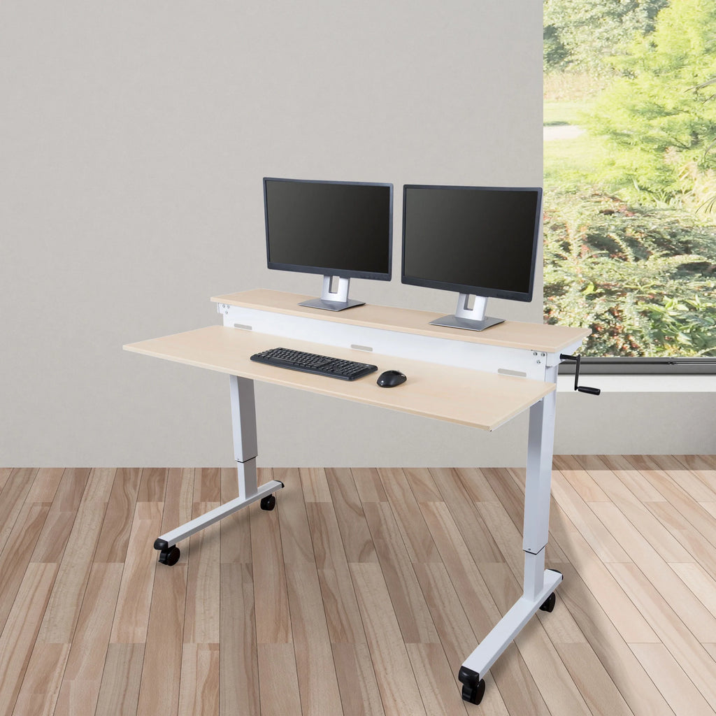 60" Two-tier Crank Adjustable Sit to Stand Desk K281280