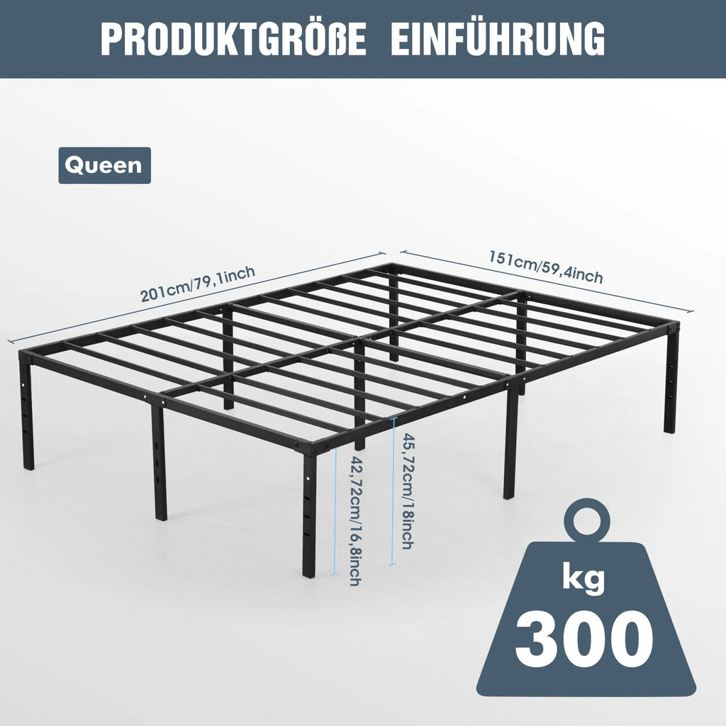 Heavy Duty Steel Slat Queen Bed Frame S8289