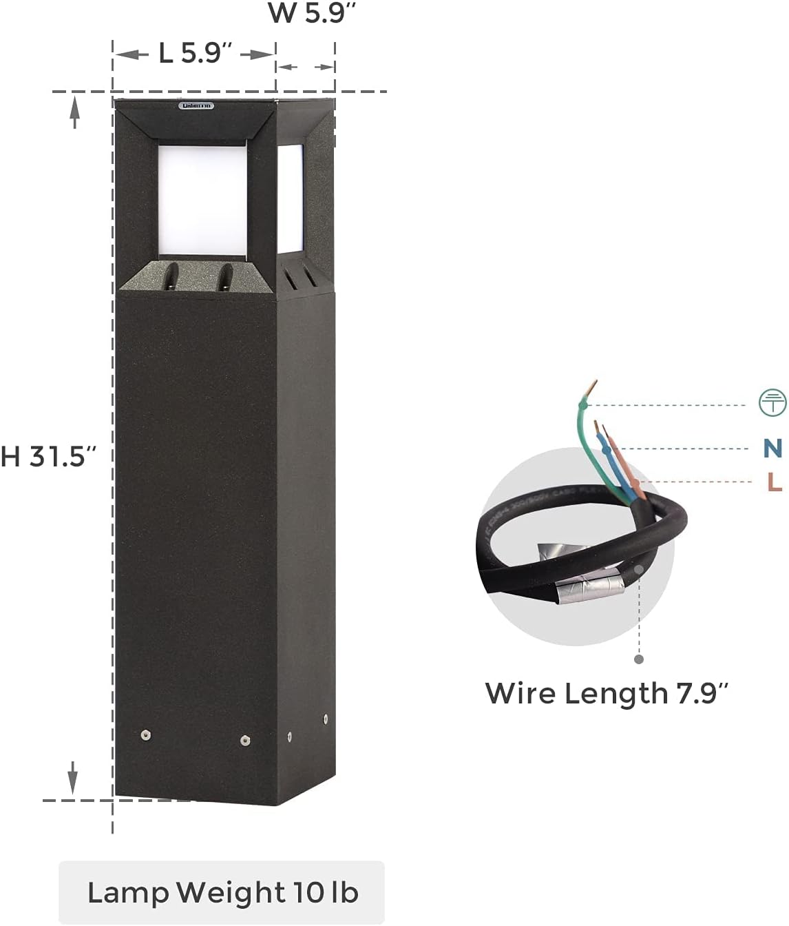 32 Inches Outdoor Bollard Light with IP54 Waterproof LED Lighting T8102