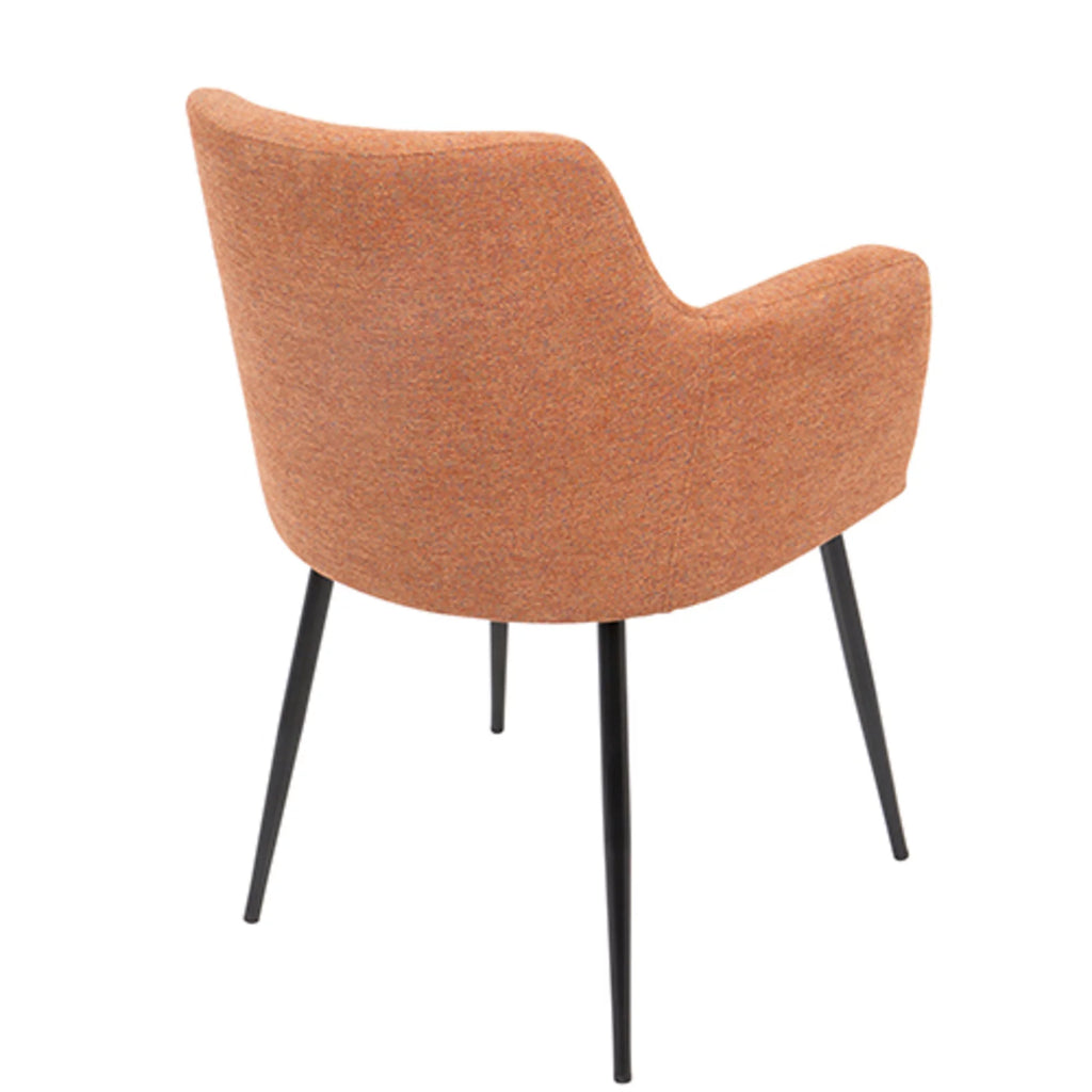 Orange Fabric Dining Accent Chair Set of 2 D9411