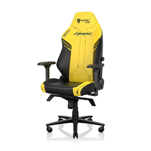 Yellow Black Leatherette Gaming Chair H495