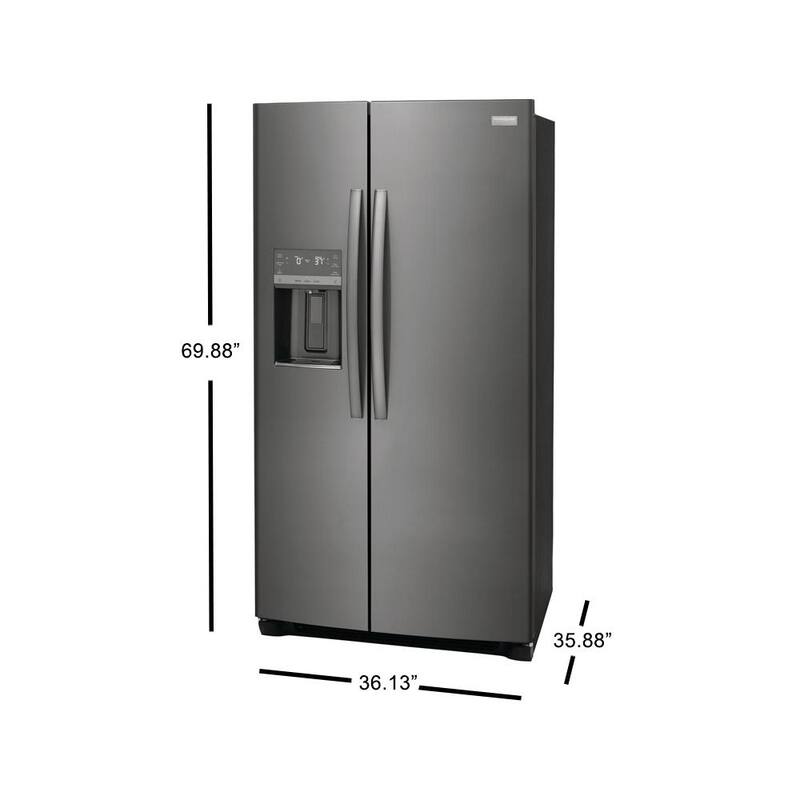 36 in. Black Stainless Steel Side by Side Refrigerator U7173