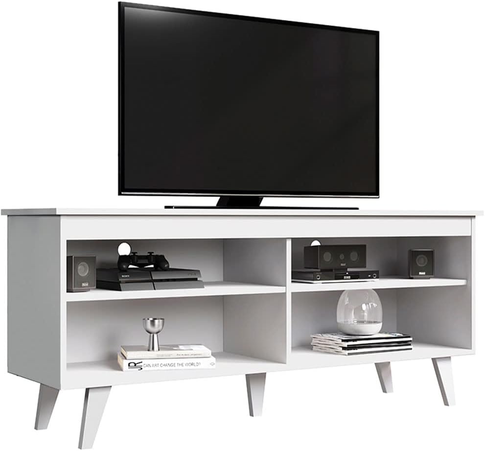 Black Wood TV Console Table with Storage Z451
