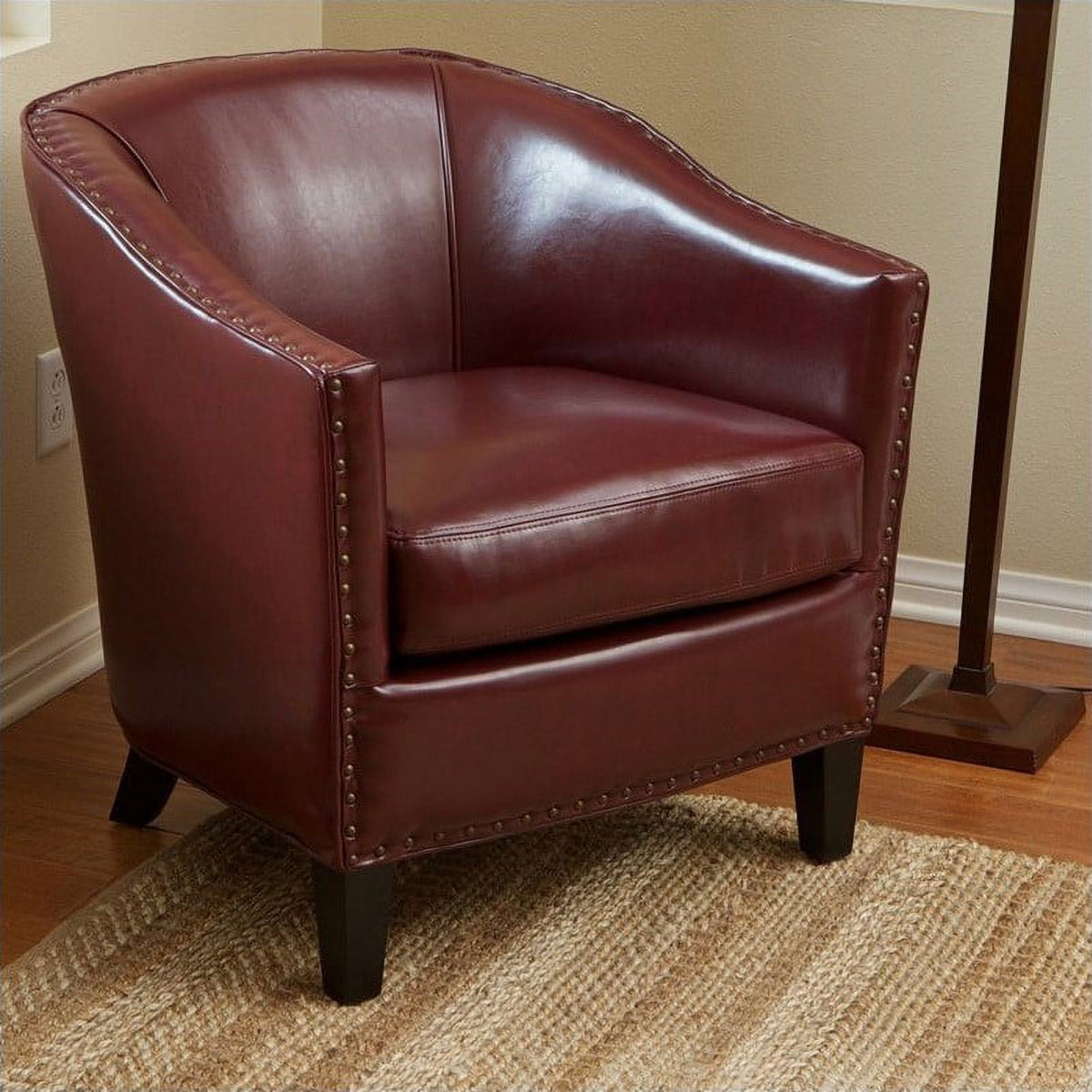 Red Leather Club Chair U67450