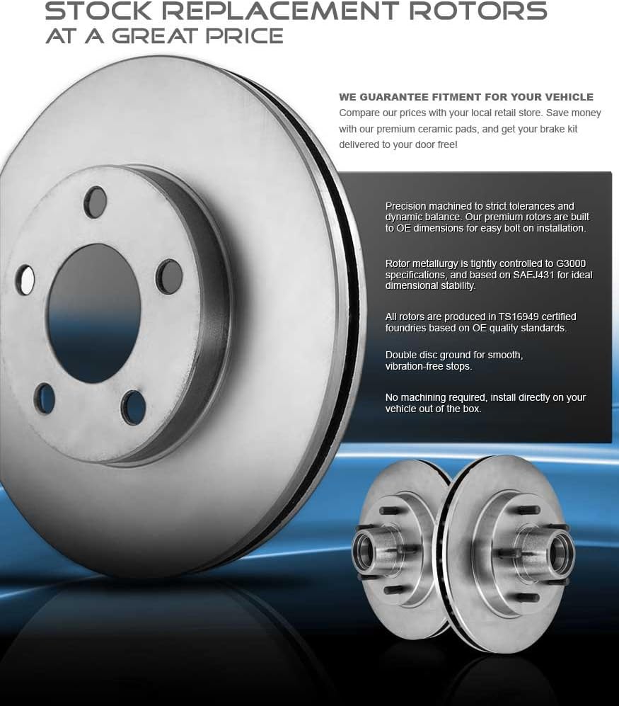 REAR 232 mm 5 Lug Brake Disc Rotors + Metallic Brake Pads Pack of 2 I20194