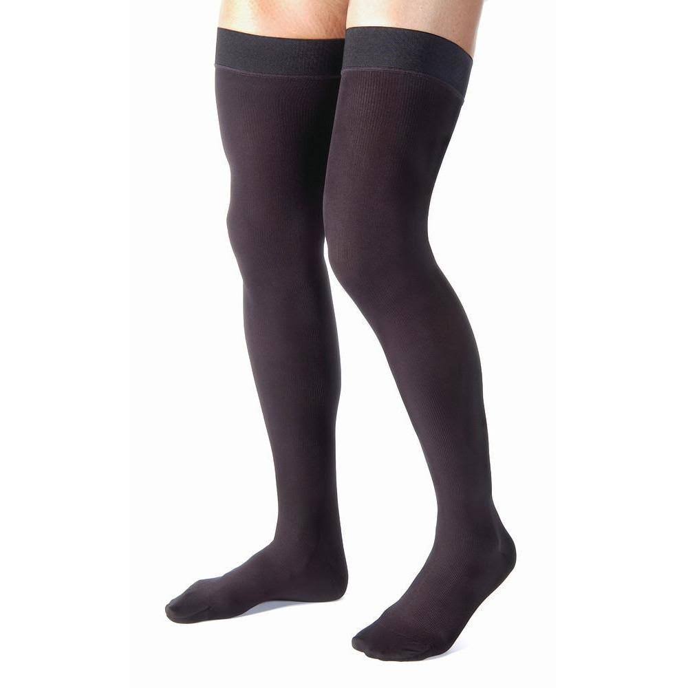 Men's Thigh High Closed Toe 20-30 mmHg Black Large I842623
