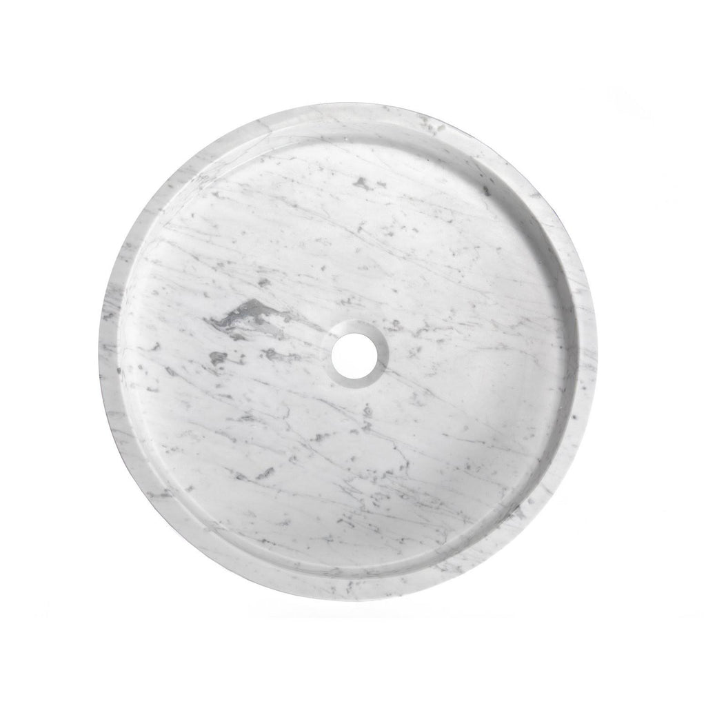 Round Carrara Marble Sink E938