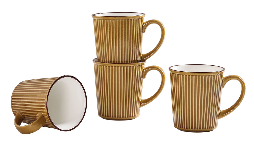 Yellow Ceramic Mugs Set of 4 M797