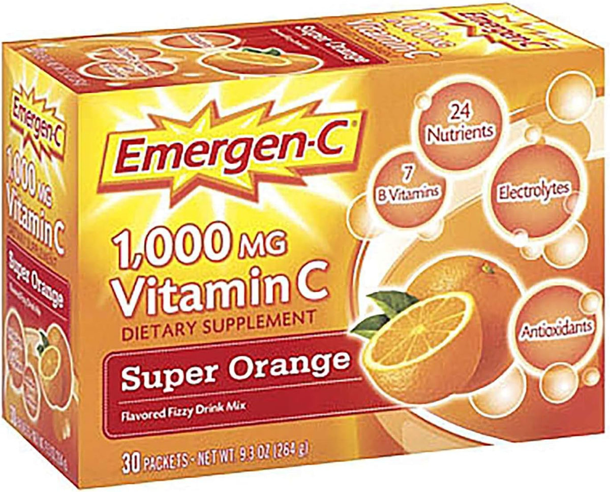 Vitamin C Fizzy Drink Mix Super Orange 1000 mg 0.32 Ounce Each 30 Count S52965