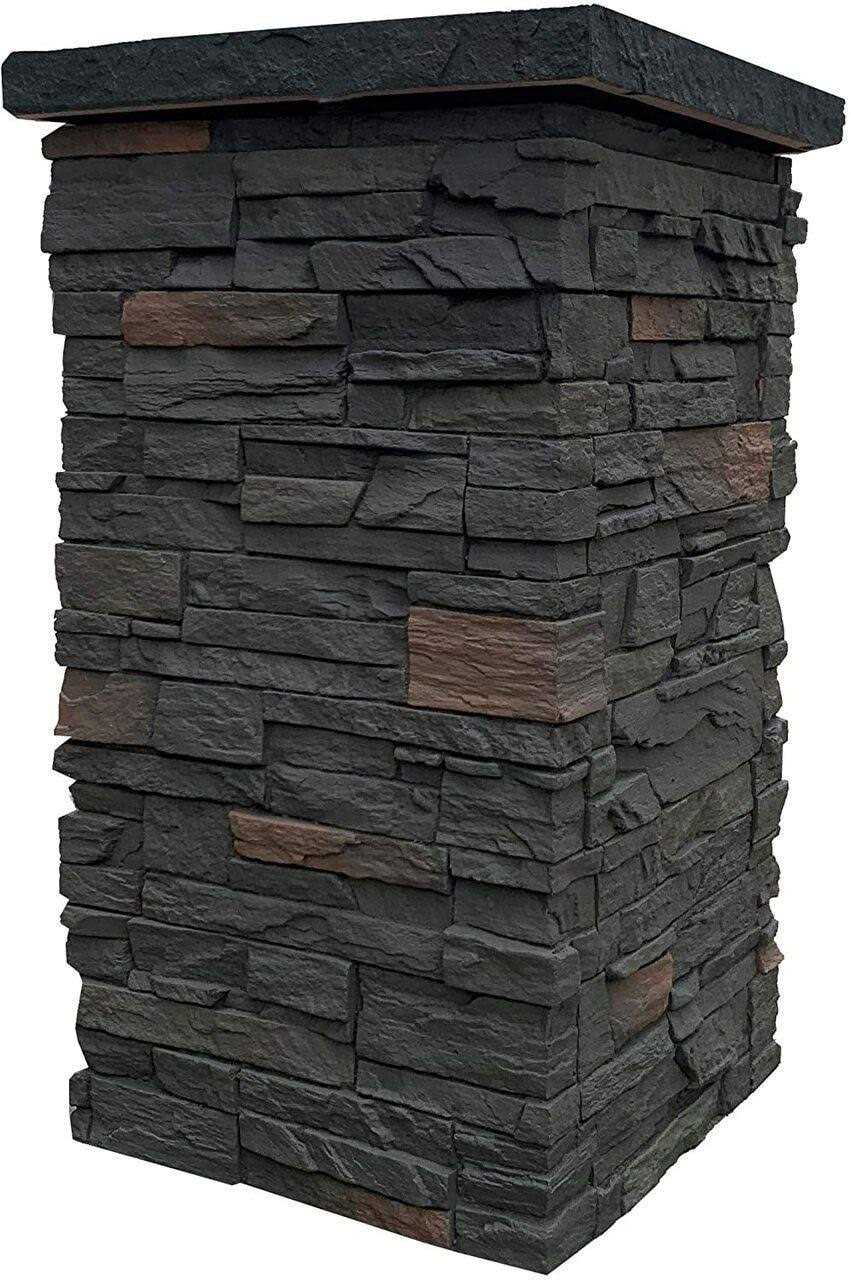 30 in. x 16 Faux Stone Column Siding Wrap N778171
