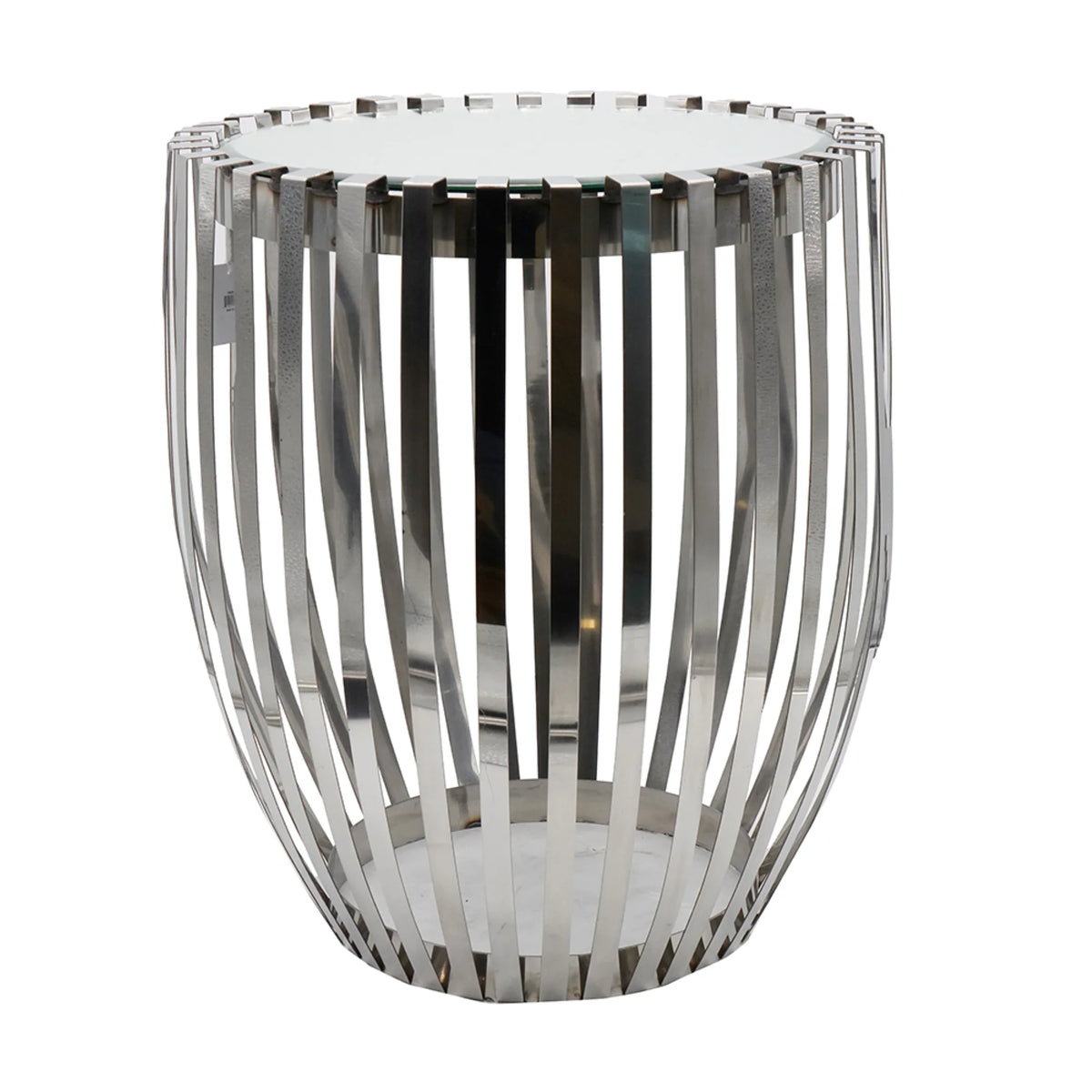Drum Accent Table 23" Silver J23388