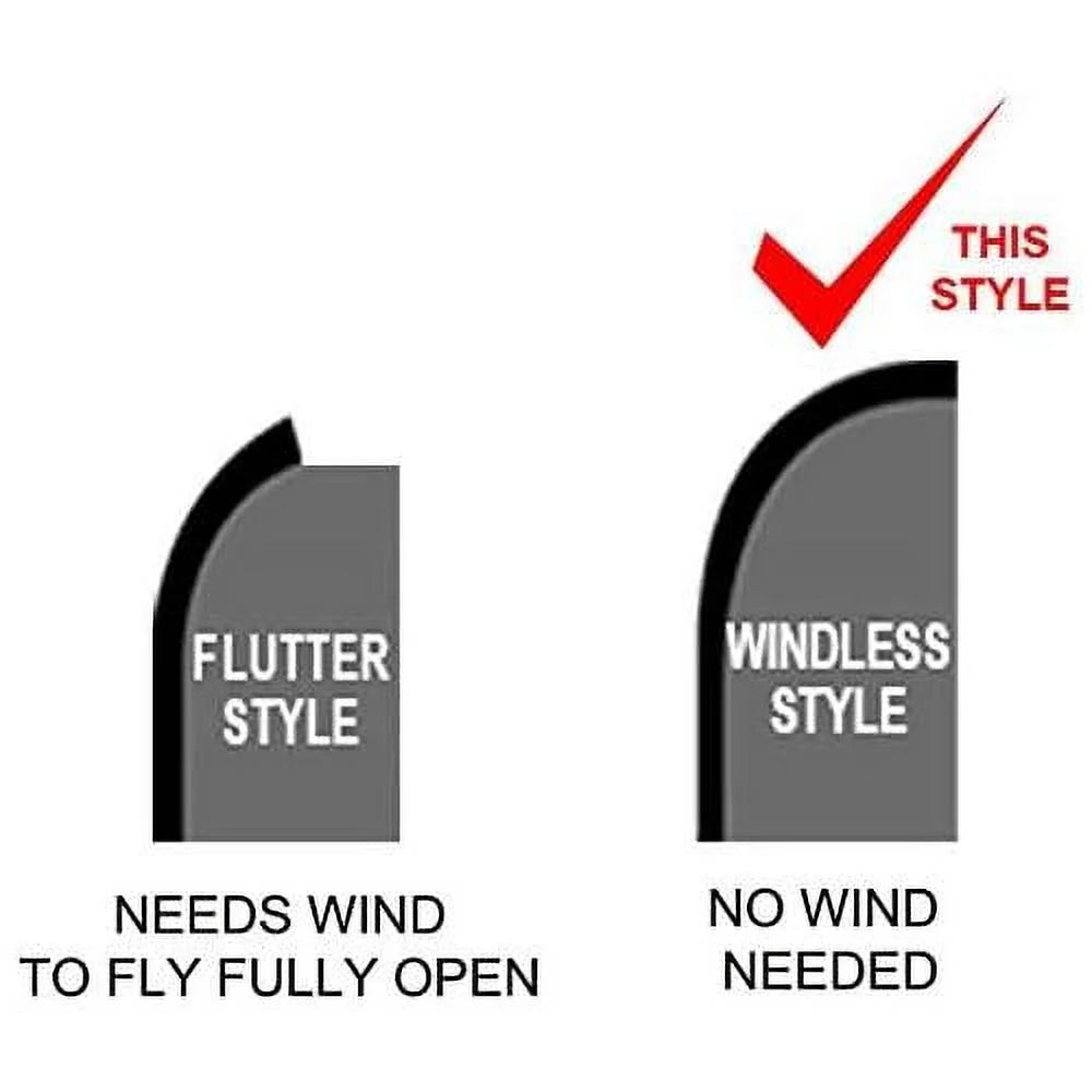 Windless Swooper Flag Feather Banner Sign 3X11.5 Ft Tall M229353