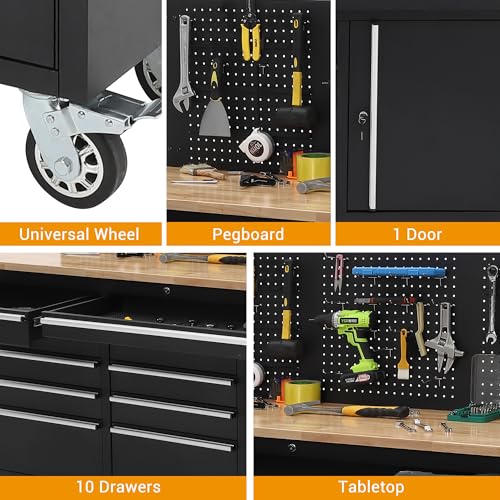 61inch Rolling Tool Chest with 10 Drawers T231