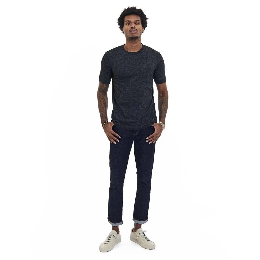 Black XXL Triblend Crew E59528