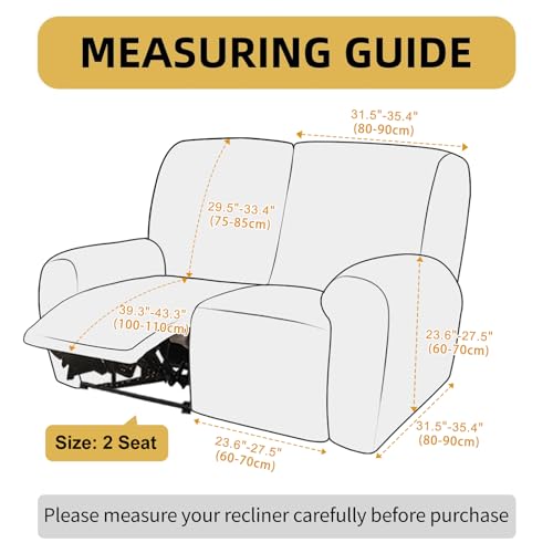 Orange 2 Seat Stretch Soft Recliner Sofa Cover G276