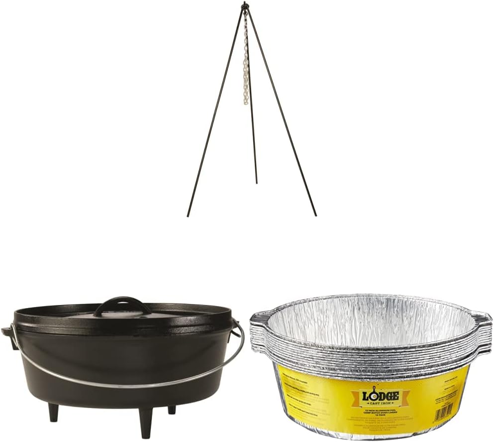 6 Quart Camp Dutch Oven with 12-Pack Aluminum Foil Liners V936
