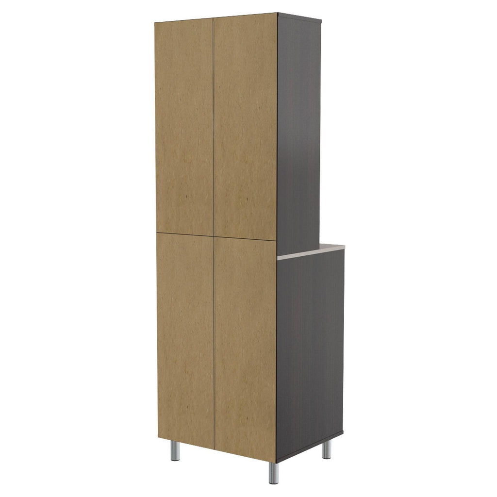 Espresso and Amber Grey 4-Door Cabinet E34732