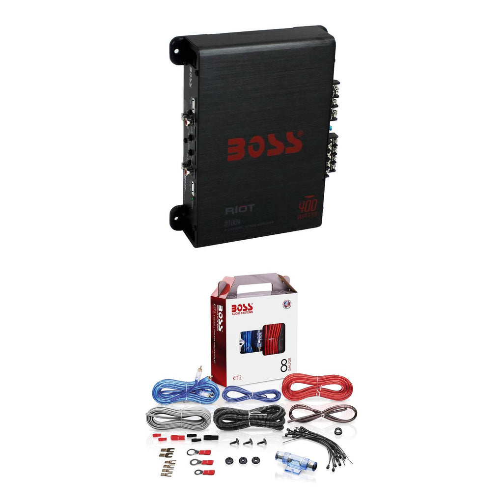 400 Watt 4-Channel Car Audio Amplifier and 8 Gauge Wiring Kit L72169