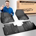 Black TPE All-Weather Car Floor Mats 3 Pieces A24057