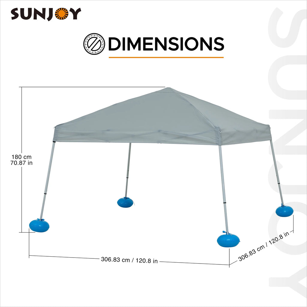 10' × 10' Grey Fabric Pop Up Gazebo Z92595