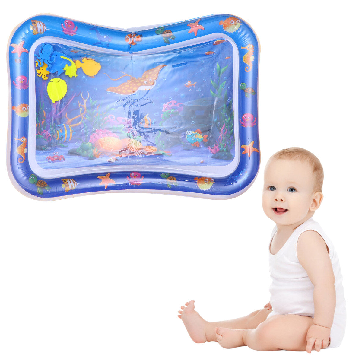 Inflatable Crawling Cushion Water Play Mat (Blue) O723215