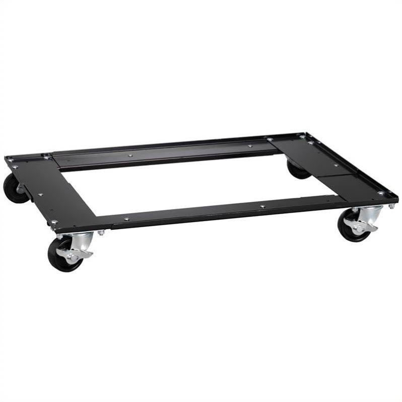 2 Piece File Cabinet and Mobile Dolly Set in Black S692