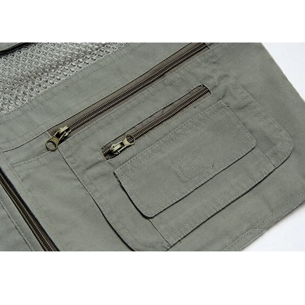 Men Utility Fly Fishing Vest Jacket 4XL I3317