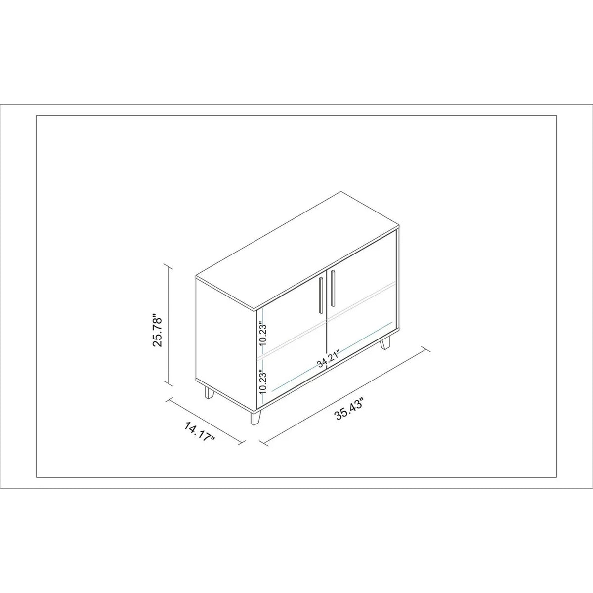 White Double Side Cabinet with 2 Shelves Q245
