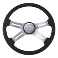 Black 4-Spoke Poly Steering Wheel 18inch Diameter C9150