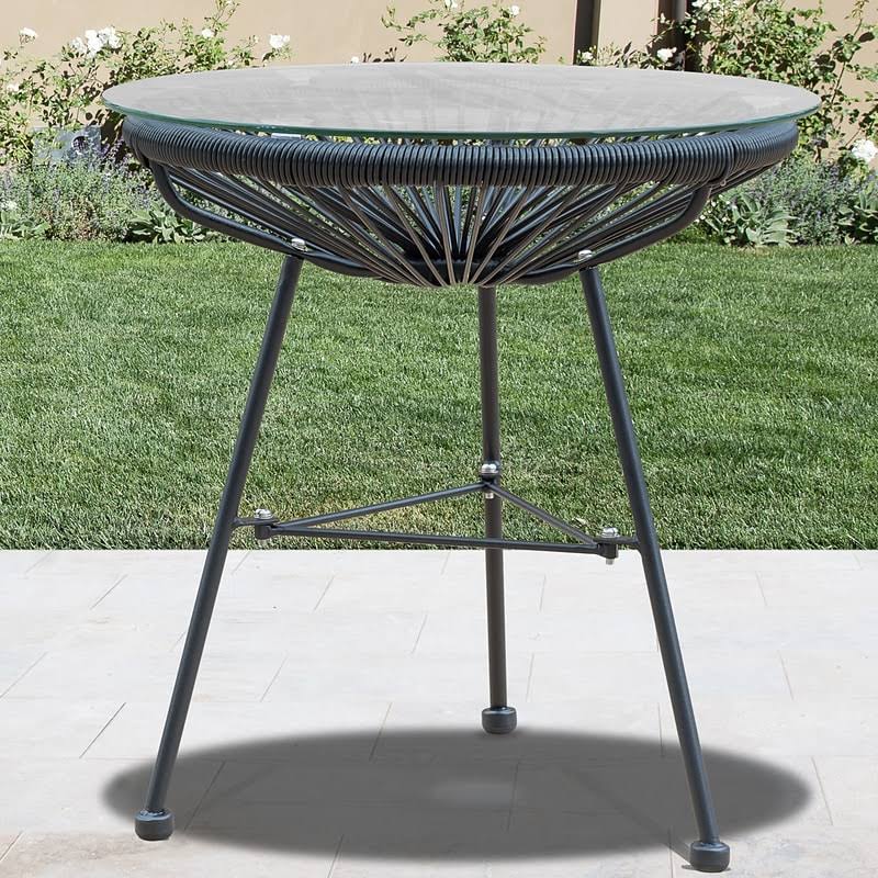 Black Glass Side Table V293