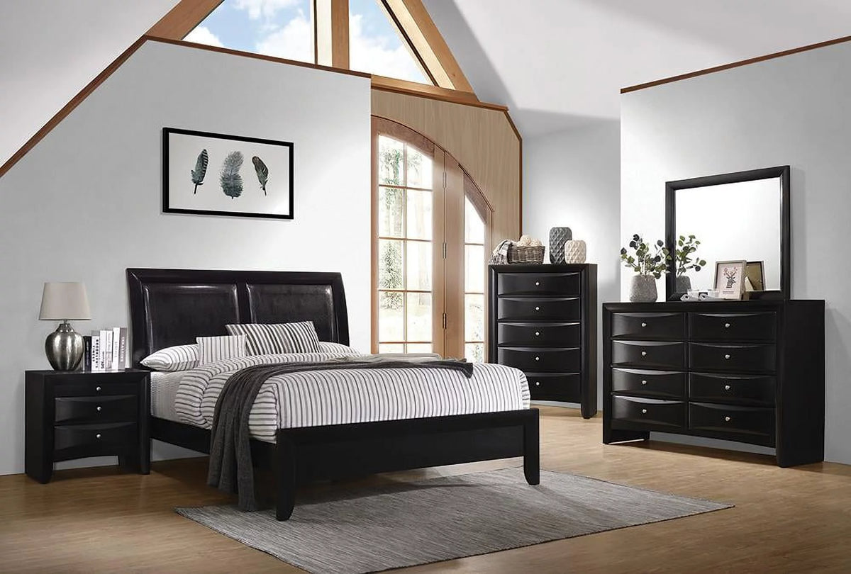 Black Sleigh Headboard Bedroom Set T7799