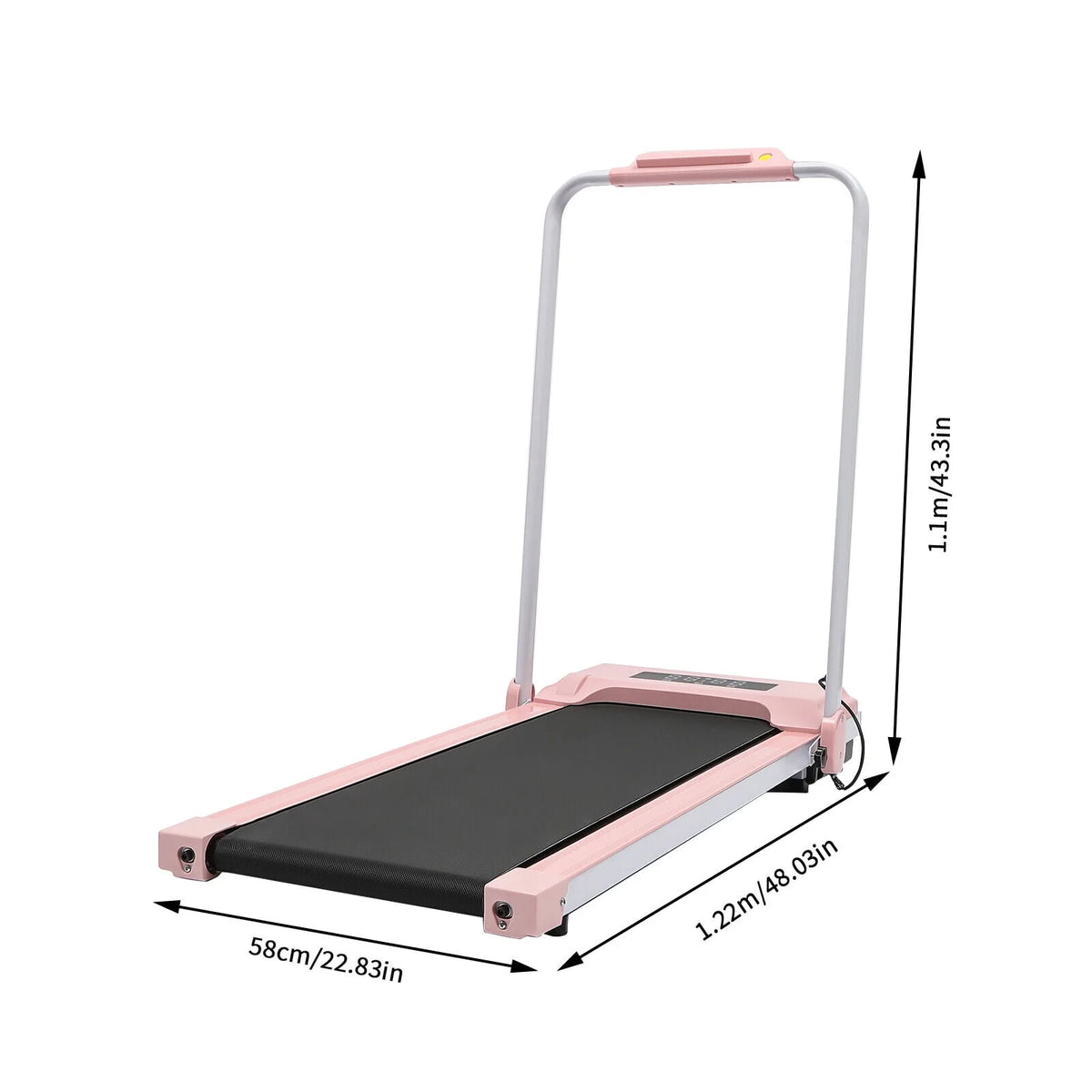 2 In 1 Electric Treadmill Walking Pad with Remote Black F26698