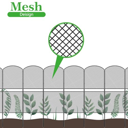 Mesh Decorative Garden Fence 10 Pack, 38.5in x 10ft Rustproof Metal Wire Panel R680854