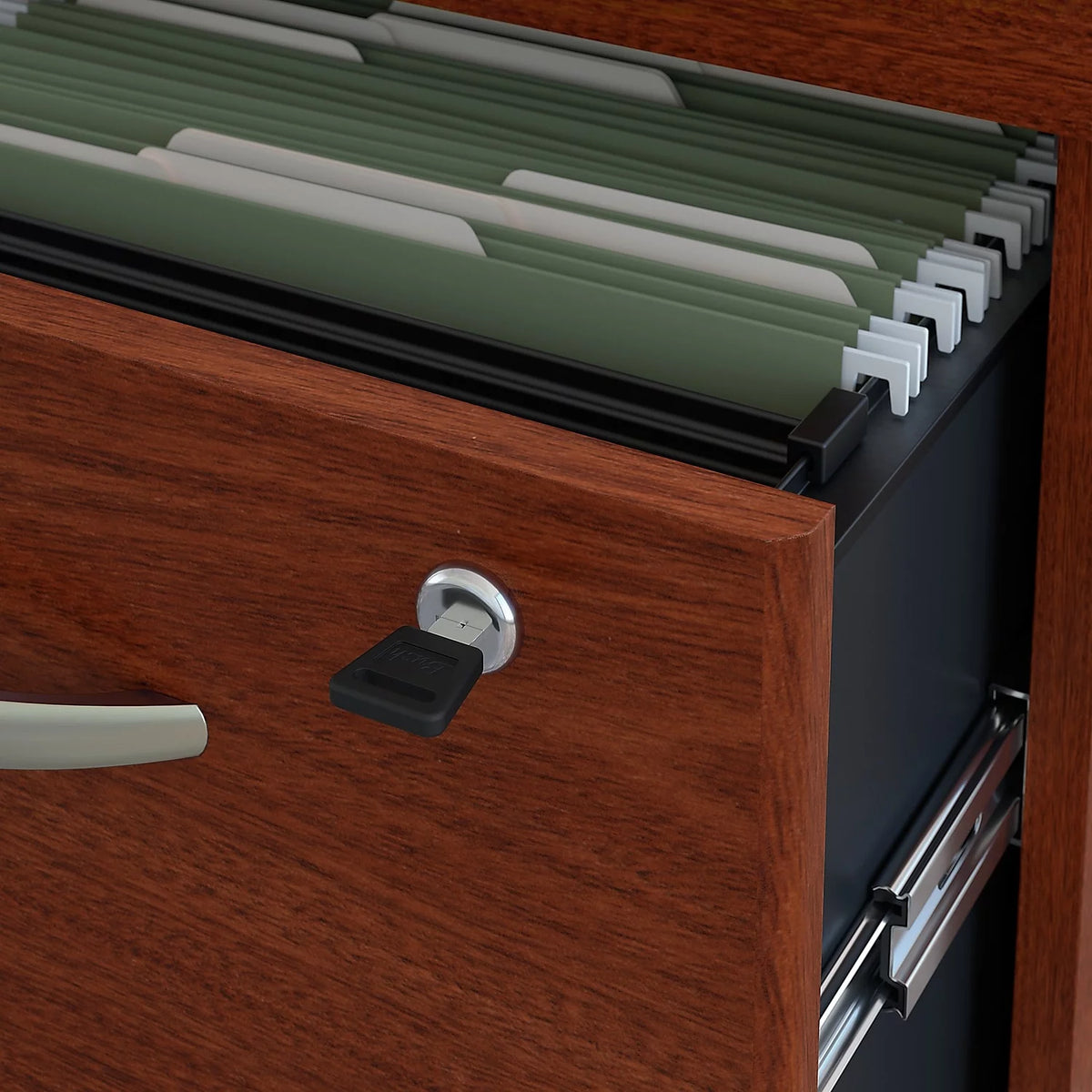 60W x 24D Office Desk with Drawers in Mahogany W124769