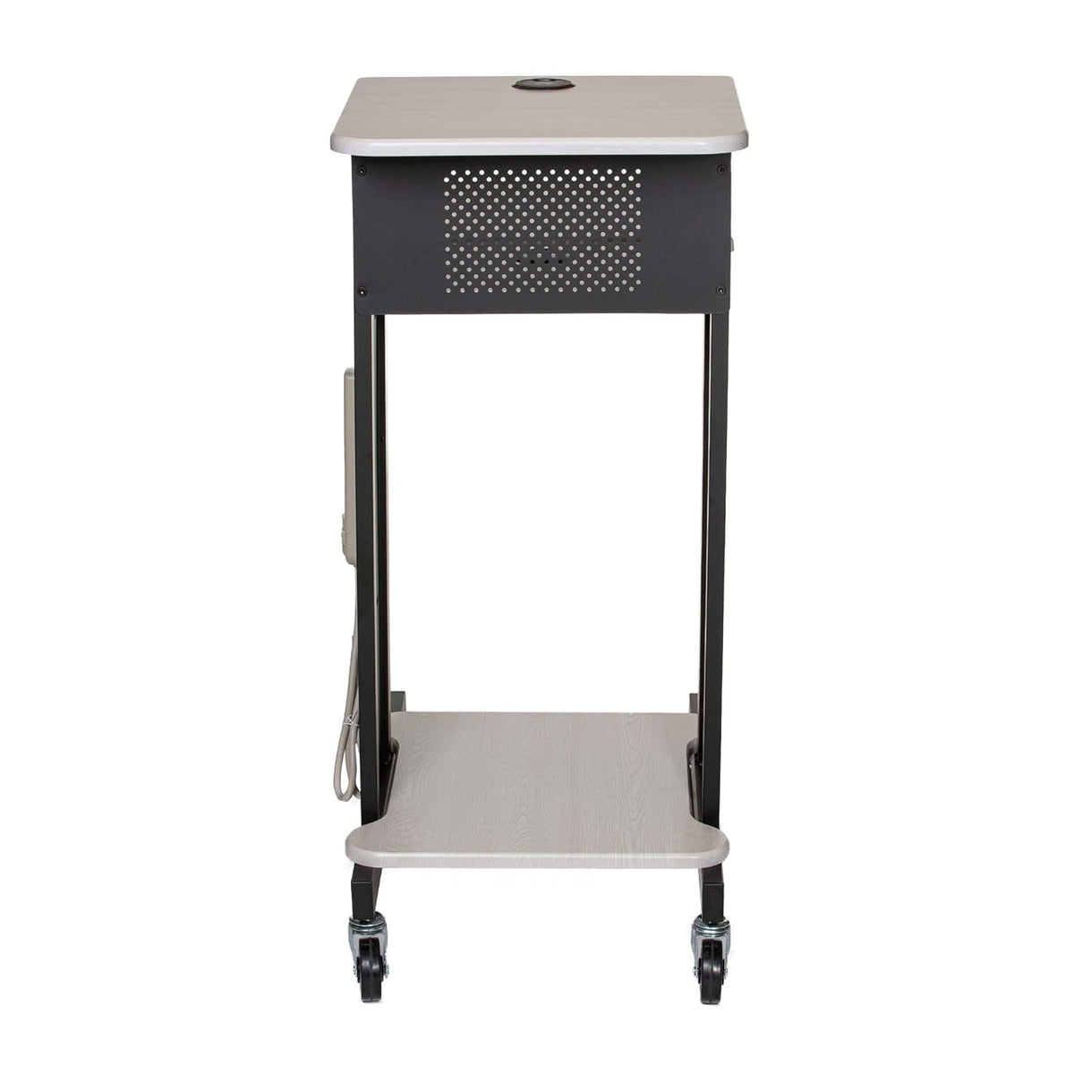 Presentation Cart and Stand, Steel Frame, Ivory Woodgrain K2781
