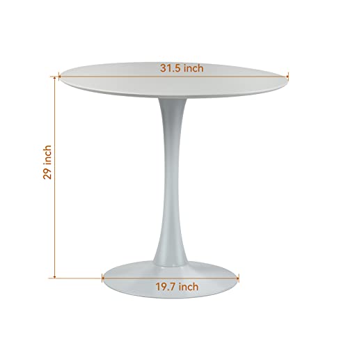 Black Round Dining Table with Metal Pedestal Base G6897