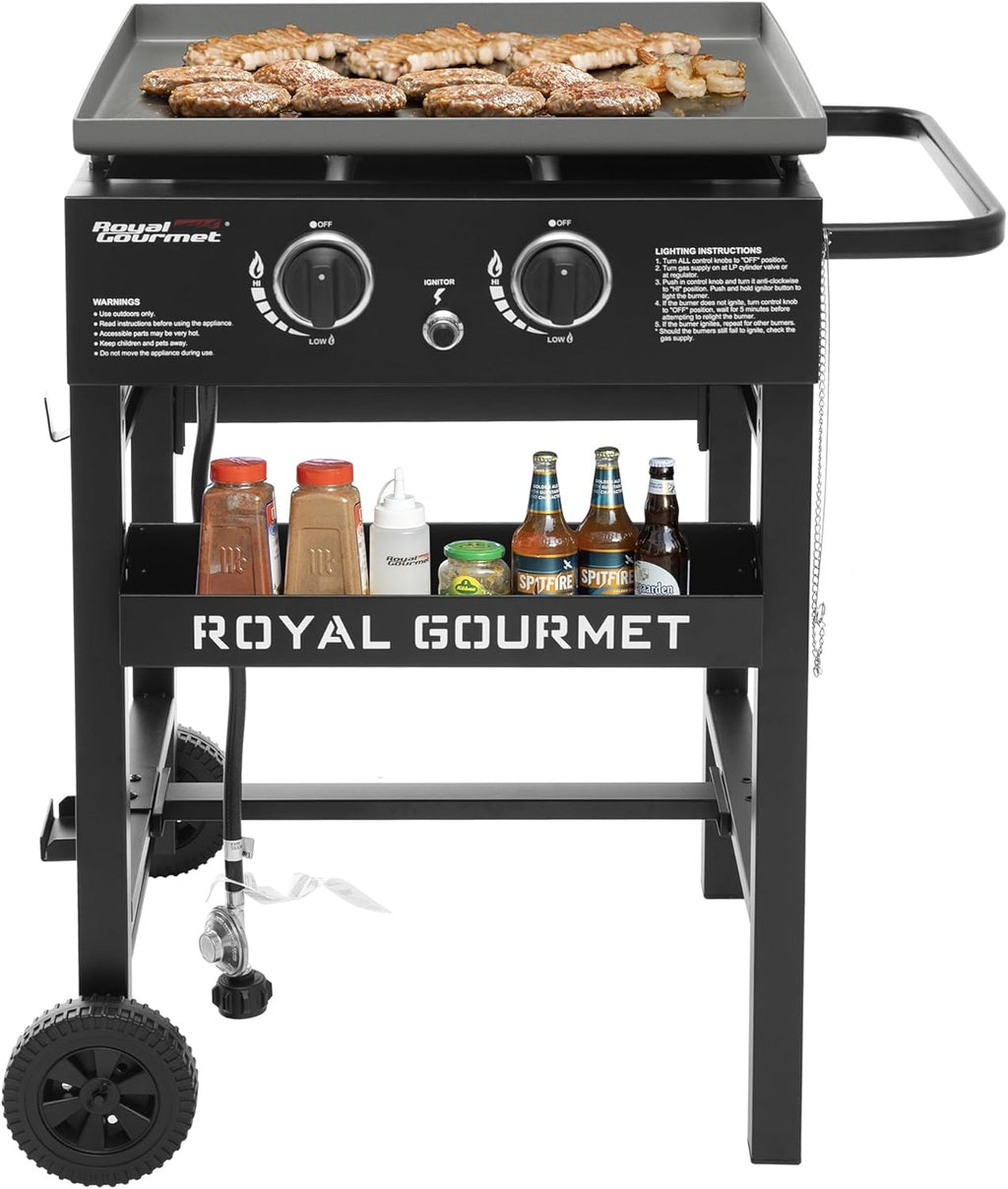 Black 2-Burner Propane Gas Griddle with 450 Sq. In. Cooking Area G9578