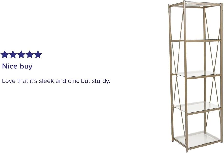 4 Shelf Glass Bookcase Z5177