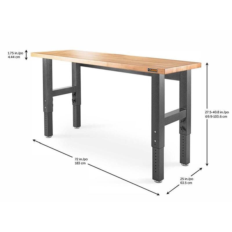 Adjustable Height Birch Top Workbench Q91418