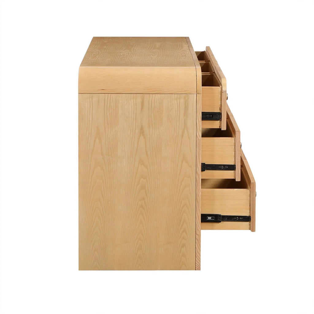 Brown 9-Drawer Rattan Wood Dresser C9249