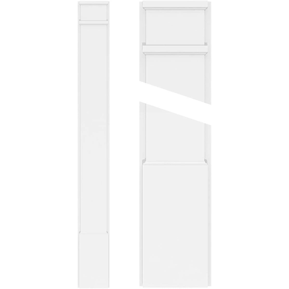 Smooth PVC Pilaster with Decorative Capital & Base (Pair) T265