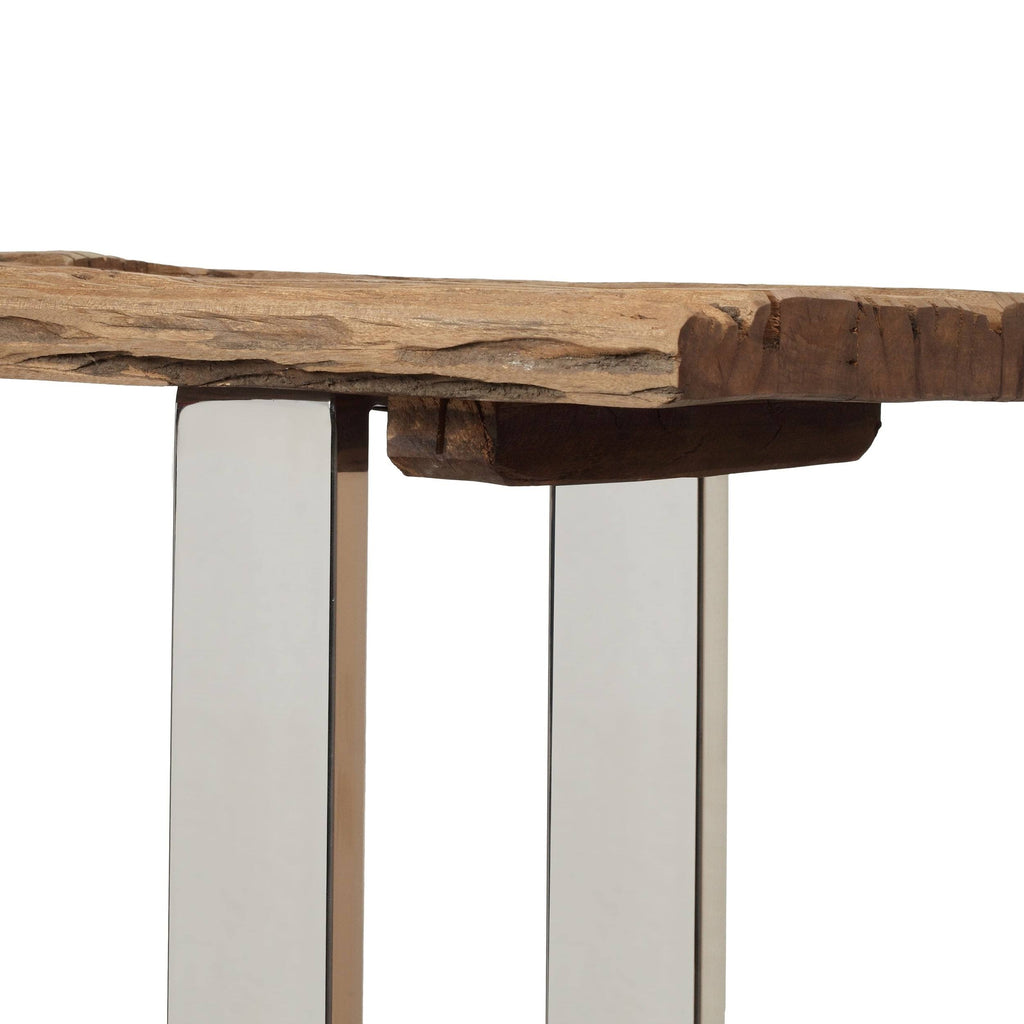 Natural Wood and Iron Console Table J2542