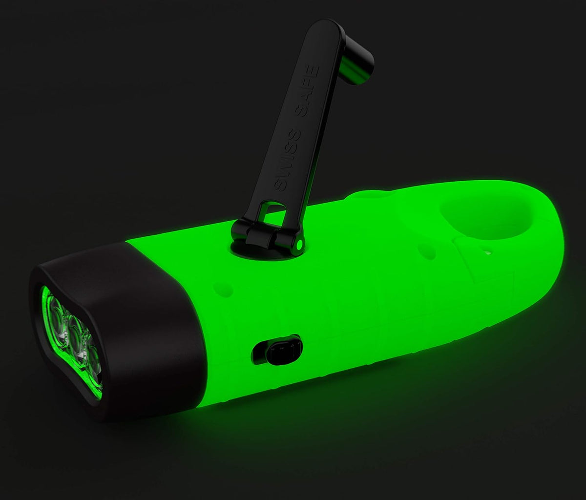 Rechargeable Flashlight with Solar Power & Hand Crank, High Lumen LEDs, 4 Pack A882139