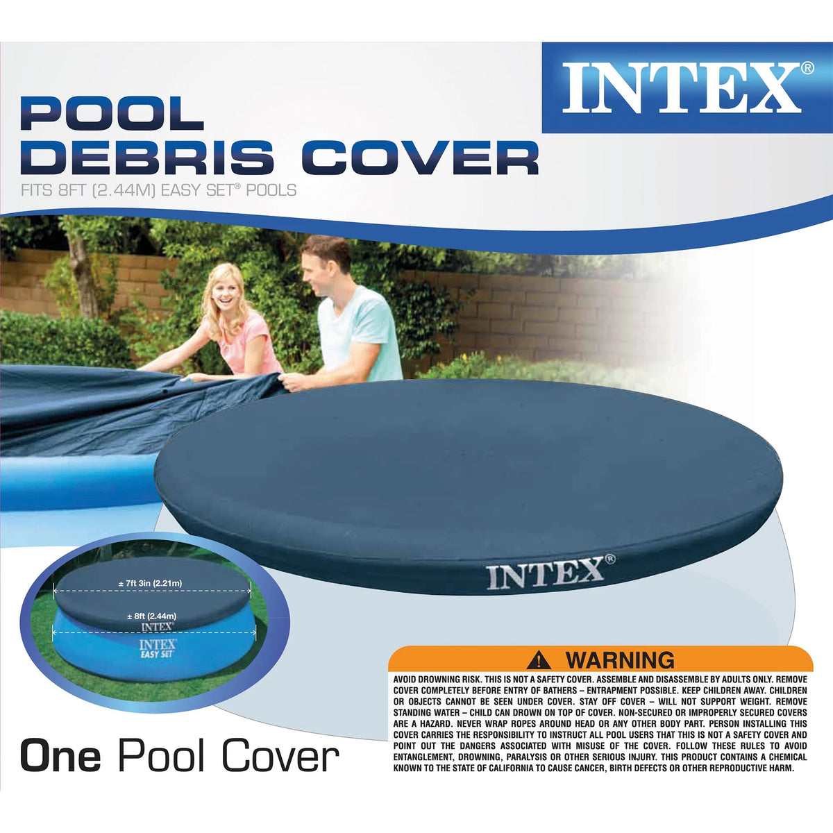 Inflatable Round Swimming Pool with Protective Cover O29456