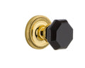 Black Door Knob in Polished Brass W857