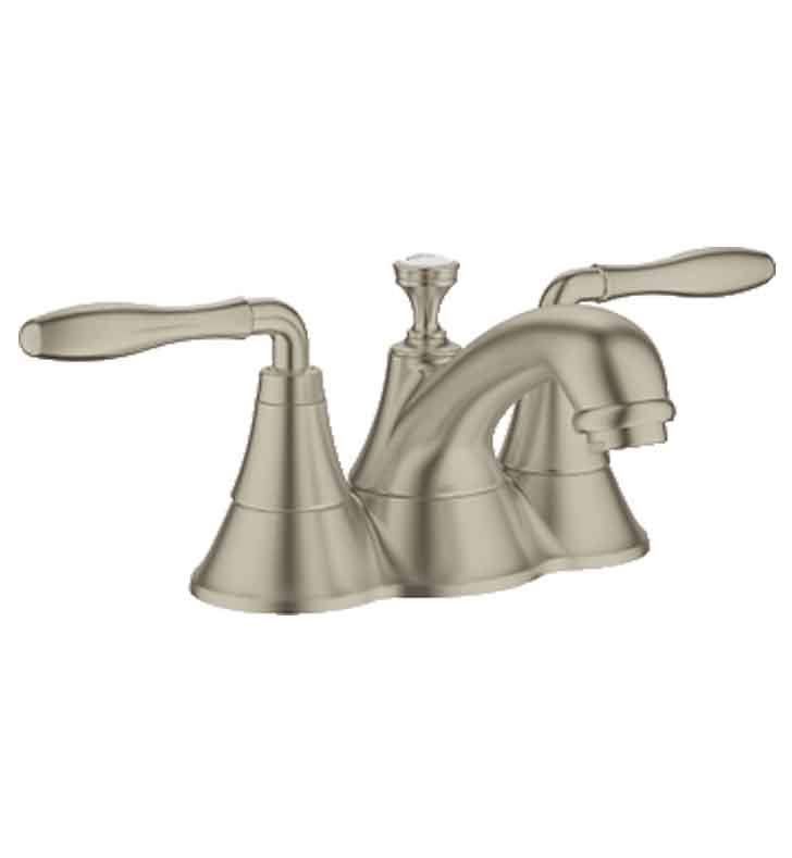 Brushed Nickel Double Handle Centerset Bathroom Faucet F876762
