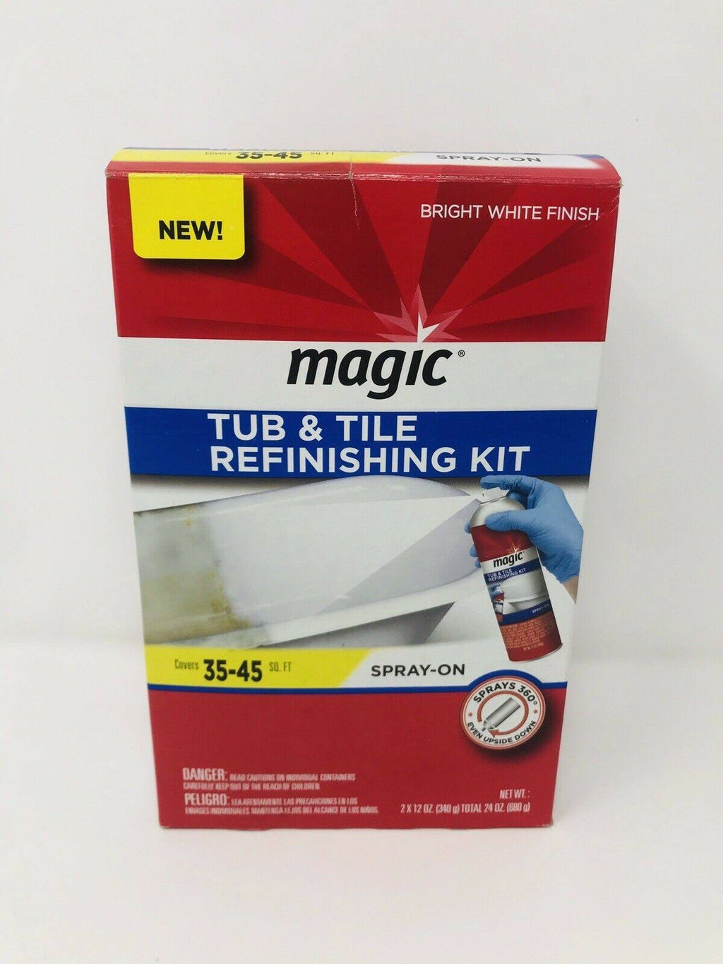 Bright White Spray on Aerosol Tub and Tile Refinishing Kit P3877