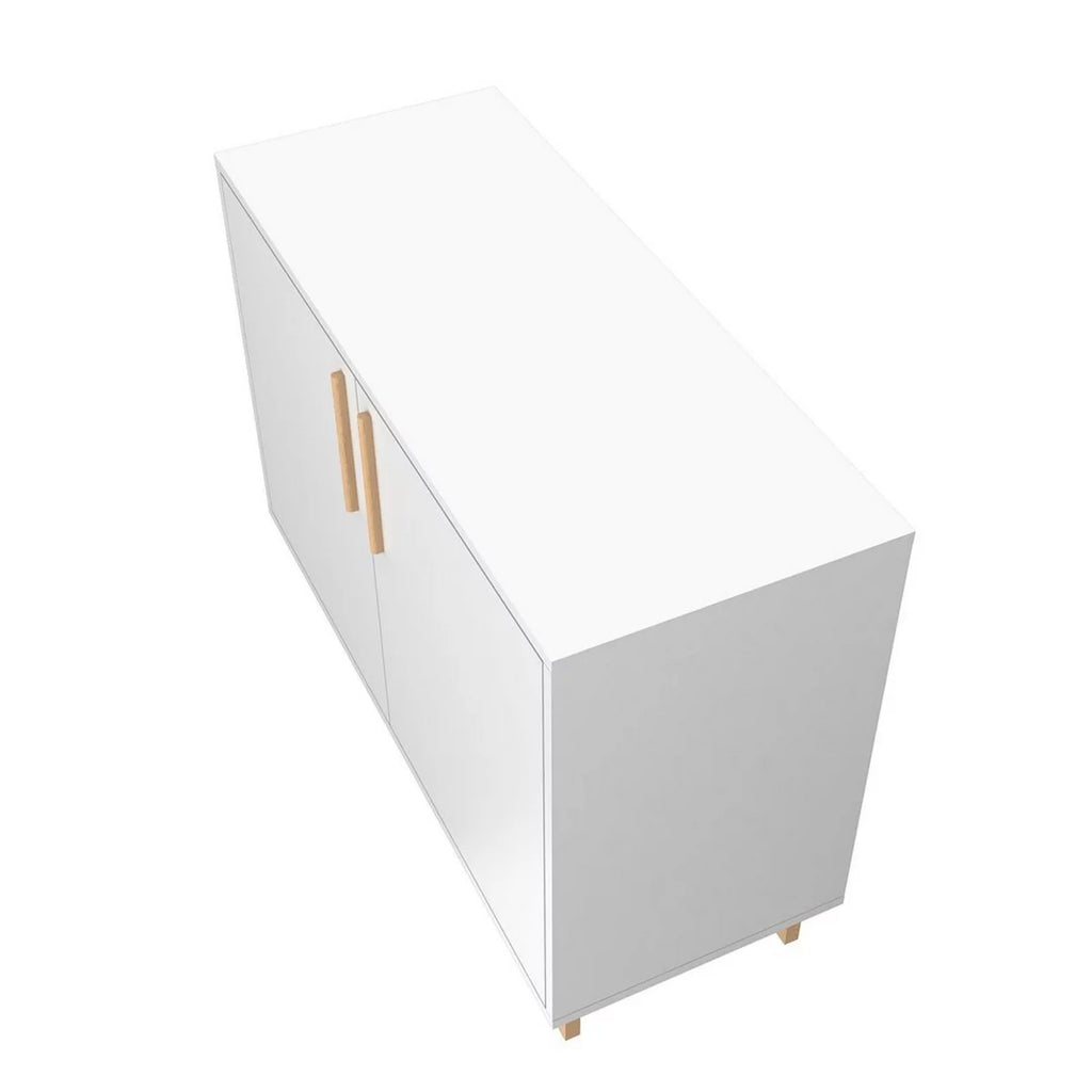 White Double Side Cabinet with 2 Shelves Q245
