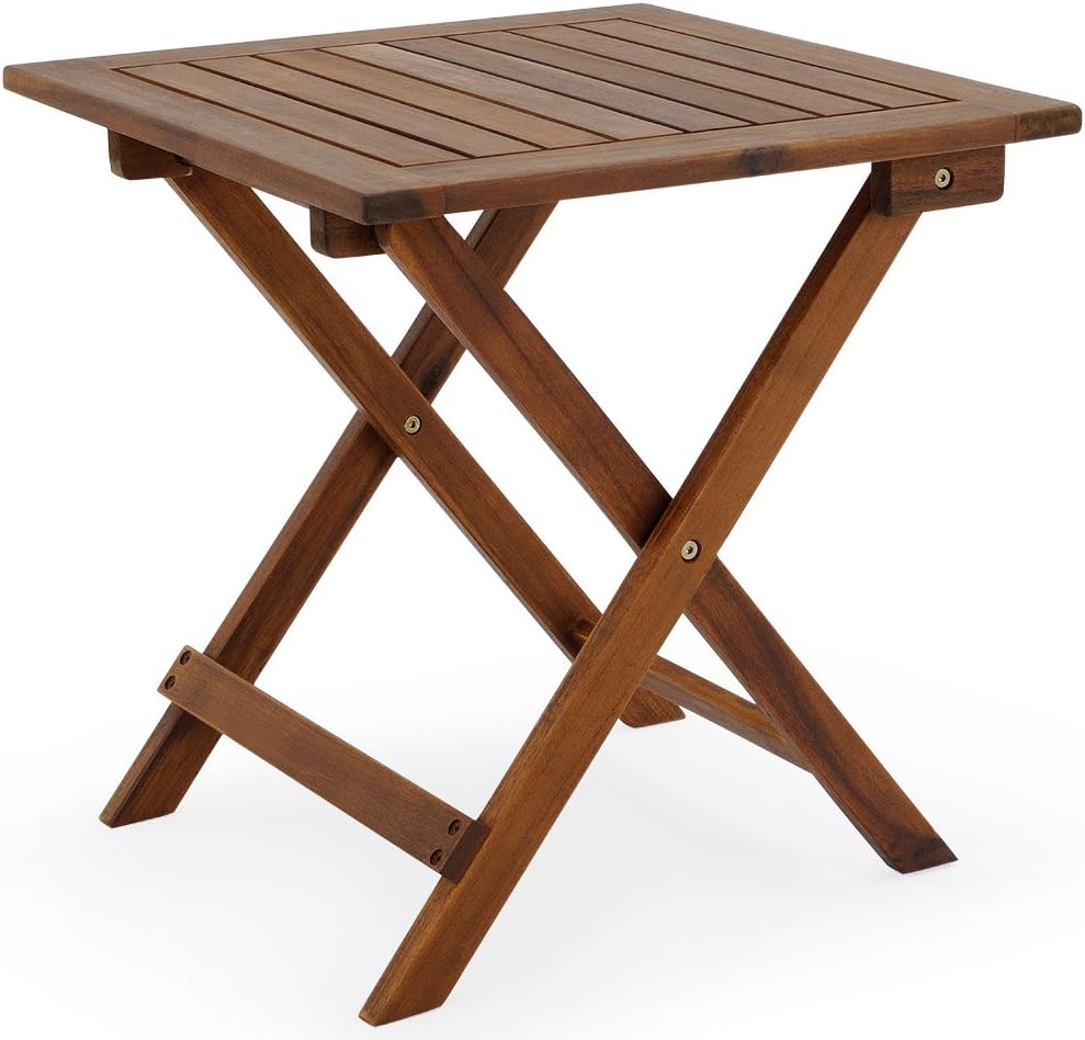 18x18 Inch Acacia Wood Folding Patio Side Table B16066