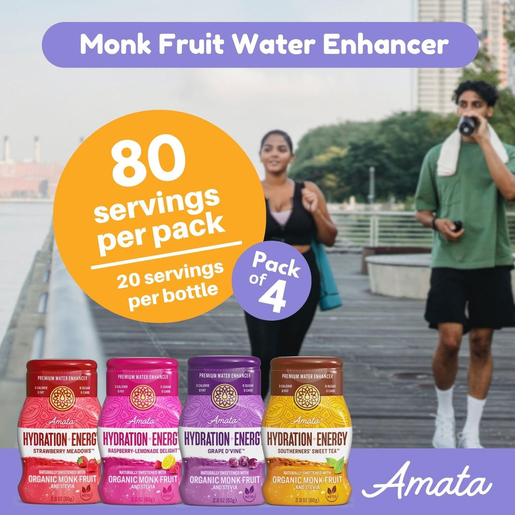 Liquid Hydration Sweetened with Organic Monk Fruit & Stevia, Zero Calories, Low Carb, No Sugar, Vegan, Classic Variety (80 Servings, Pack of 4) D46236